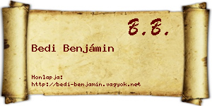 Bedi Benjámin névjegykártya